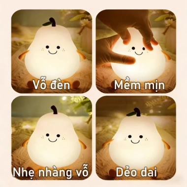 Đèn ngủ LED silicone hình quả lê dễ thương, bảo vệ mắt, ánh sáng ấm, decor phòng ngủ, giá ưu đãi 99.000 VND 6