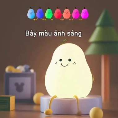 Đèn ngủ LED silicone hình quả lê dễ thương, bảo vệ mắt, ánh sáng ấm, decor phòng ngủ, giá ưu đãi 99.000 VND 10