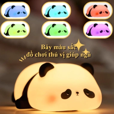 Đèn ngủ Panda silicon dễ thương - Cảm ứng 3 mức sáng, sạc pin, an toàn cho trẻ em, chỉ 156.450₫ 3