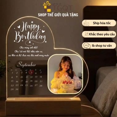 Đèn ngủ trái tim in ảnh theo yêu cầu - Quà tặng Valentine 8-3 cho người yêu, vợ, giá ưu đãi 189k