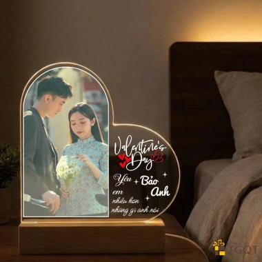Đèn ngủ trái tim in ảnh theo yêu cầu - Quà tặng Valentine 8-3 cho người yêu, vợ, giá ưu đãi 189k