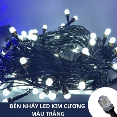 Đèn Nháy Kim Cương 40m - Dây LED Chống Nước Nhiều Màu, Trang Trí Ngoài Trời, Mẫu Mới 2.025 Giá Ưu Đãi 59.000 VND 10