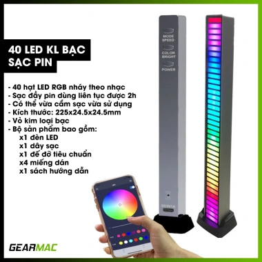 Đèn nháy LED 40 hạt kim loại Gearmac cảm âm nhạy - Trang trí Tiktok, giá 139k 8