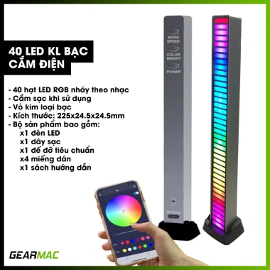 Đèn nháy LED 40 hạt kim loại Gearmac cảm âm nhạy - Trang trí Tiktok, giá 139k 10