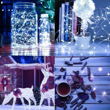 Đèn nháy LED Fairy 20m 200 bóng USB, điều khiển từ xa 8 chế độ, trang trí phòng ngủ 3