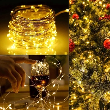 Đèn nháy LED Fairy 20m 200 bóng USB, điều khiển từ xa 8 chế độ, trang trí phòng ngủ 5