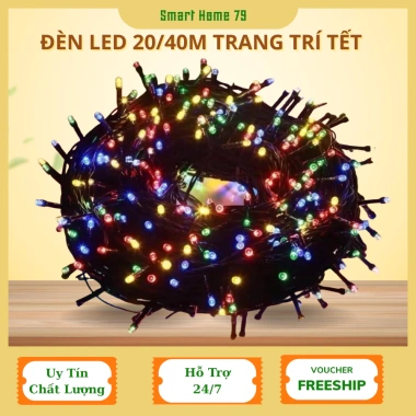 Đèn Nháy LED Kim Cương 20/40m Chống Nước - Trang Trí Ngoài Trời Noel Giáng Sinh Tết