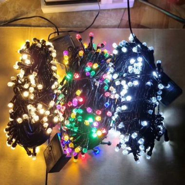 Đèn Nháy LED Kim Cương Vàng Trắng Đa Sắc 10-40m - Trang Trí Noel, Giáng Sinh, Lễ Tết, Cửa Hàng Coffee - 29.000₫