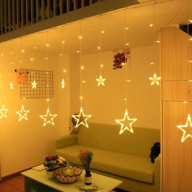 Đèn Nháy Mành Hình Ngôi Sao 12 Sao - Trang Trí Noel Tết, Có Chân, Chỉ 35.000₫