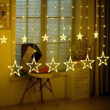 Đèn Nháy Mành Hình Ngôi Sao 12 Sao - Trang Trí Noel Tết, Có Chân, Chỉ 35.000₫