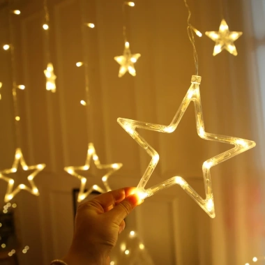 Đèn Nháy Mành Hình Ngôi Sao 12 Sao - Trang Trí Noel Tết, Có Chân, Chỉ 35.000₫