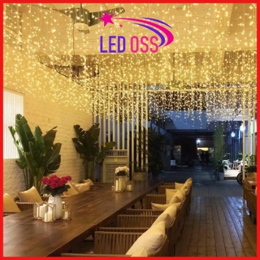 Đèn nháy rèm mành 12m LED rủ thả sợi - Trang trí quán cafe, trần nhà, sân vườn, cầu thang, 99.000đ