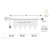 Đèn nháy thả rèm Energy Green Lighting DL456 8 chế độ 4,5m 19 dây đầu nối, giá 59.000₫ 4