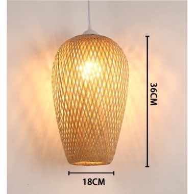 Đèn Nhót Dài 2 Lớp Tre Tròn - Đèn Lồng Mây Đan Trang Trí Khách Sạn, Nhà Hàng, Cafe - 140k