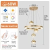 Đèn ốp trần Gogeous chùm 3 vòng - 3 chế độ màu, điều khiển từ xa, phù hợp phòng khách 5