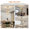 Đèn ốp trần Gogeous chùm 3 vòng - 3 chế độ màu, điều khiển từ xa, phù hợp phòng khách 8