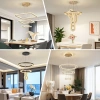 Đèn ốp trần Gogeous chùm 3 vòng - 3 chế độ màu, điều khiển từ xa, phù hợp phòng khách 9