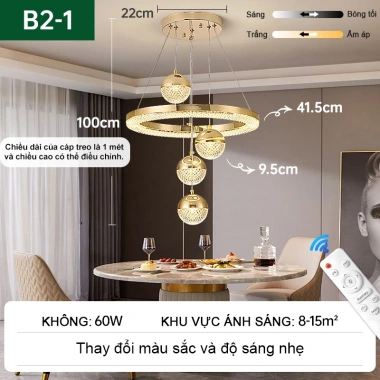 Đèn ốp trần Gogeous chùm 3 vòng - 3 chế độ màu, điều khiển từ xa, phù hợp phòng khách 10 Đèn ốp trần Gogeous chùm 3 vòng - 3 chế độ màu, điều khiển từ xa, phù hợp phòng khách 10
