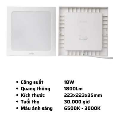Đèn ốp trần vuông viền trắng SSPL2 12-24W 3.000-6.500K MPE - Giá ưu đãi 133.000VND 9 Đèn ốp trần vuông viền trắng SSPL2 12-24W 3.000-6.500K MPE - Giá ưu đãi 133.000VND 9