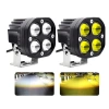 Đèn pha LED hình vuông 12V-80V 4 bóng 3 inch Ánh sáng trắng/vàng, ô tô & xe máy