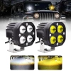 Đèn pha LED hình vuông 12V-80V 4 bóng 3 inch Ánh sáng trắng/vàng, ô tô & xe máy 8