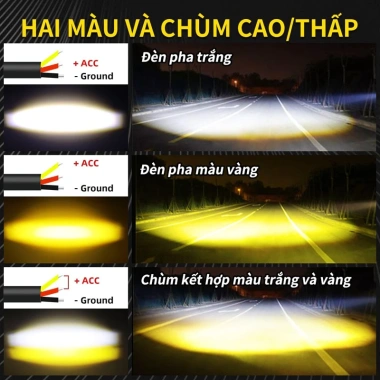 Đèn pha LED xe máy hai màu cao/thấp 3-5 mắt, chống thấm nước, sáng mạnh, lắp nhanh - Chỉ 76.000đ, ưu đãi, bảo hành 12 tháng 5
