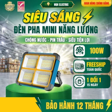 Đèn pha năng lượng mặt trời 100W LED, pin rời 7.200mAh, lưu 6‑8h, chỉ 244.000₫ Đèn pha năng lượng mặt trời 100W LED, pin rời 7.200mAh, lưu 6‑8h, chỉ 244.000₫