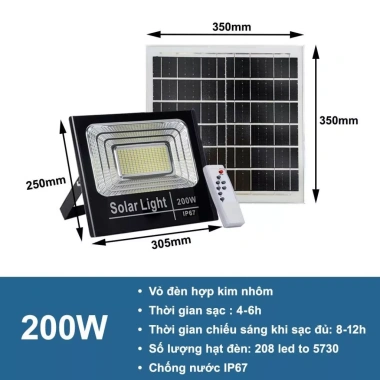 Đèn pha năng lượng mặt trời 40-1.000W - Công suất đa dạng, tiết kiệm điện, giá chỉ 379.000 VND 6