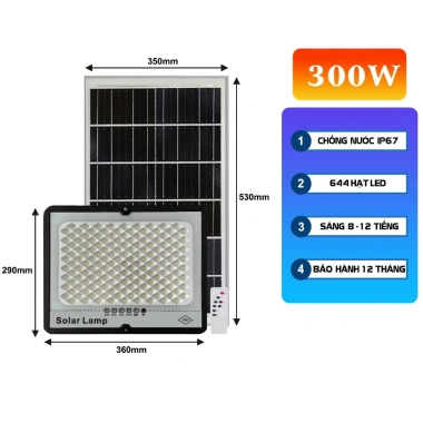 Đèn Pha Năng Lượng Mặt Trời 40‑300W Chống Chói, IP67 – Giá chỉ 339.000₫