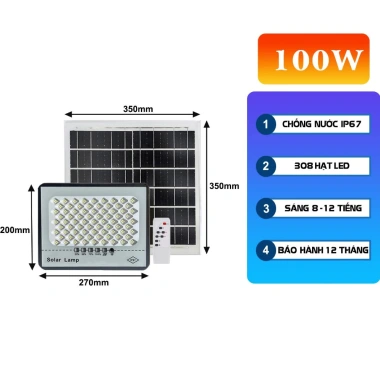 Đèn Pha Năng Lượng Mặt Trời 40‑300W Chống Chói, IP67 – Giá chỉ 339.000₫ 4 Đèn Pha Năng Lượng Mặt Trời 40‑300W Chống Chói, IP67 – Giá chỉ 339.000₫ 4