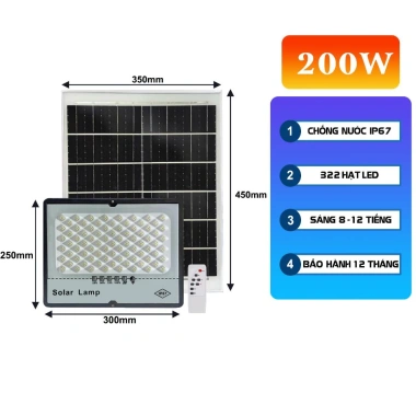 Đèn Pha Năng Lượng Mặt Trời 40‑300W Chống Chói, IP67 – Giá chỉ 339.000₫