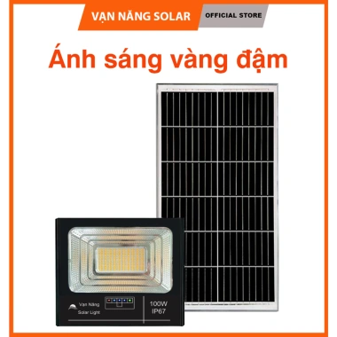Đèn pha năng lượng mặt trời ánh sáng vàng 100W/200W Tiết kiệm, chiếu sáng mạnh, chỉ 899k 2