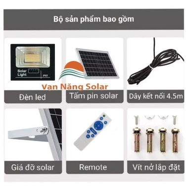 Đèn pha năng lượng mặt trời ánh sáng vàng 100W/200W Tiết kiệm, chiếu sáng mạnh, chỉ 899k 5