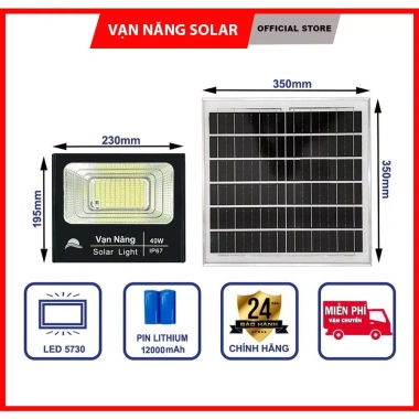 Đèn pha năng lượng mặt trời LED vỏ nhôm 25-200W, BH 2 năm - Giá ưu đãi 379.000₫