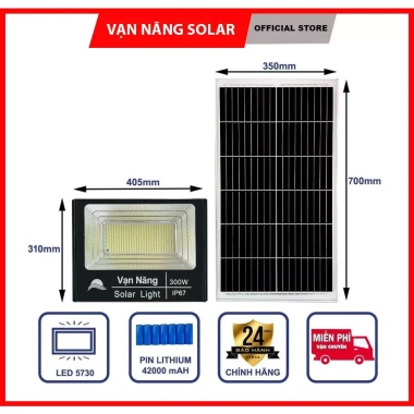 Đèn pha năng lượng mặt trời LED vỏ nhôm 25-200W, BH 2 năm - Giá ưu đãi 379.000₫
