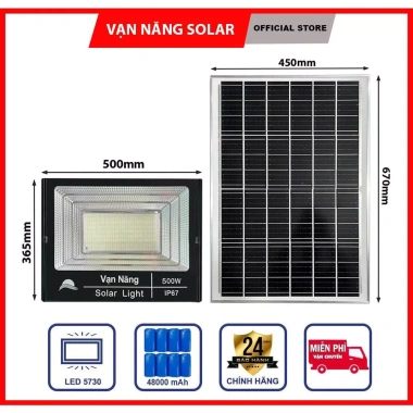 Đèn pha năng lượng mặt trời LED vỏ nhôm 25-200W, BH 2 năm - Giá ưu đãi 379.000₫