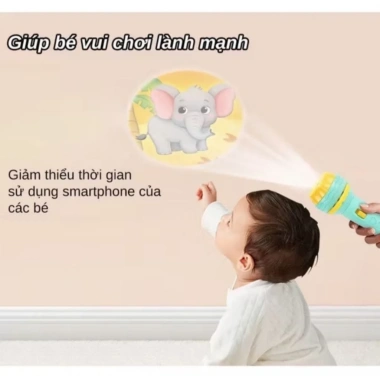 Đèn pin chiếu 80 hình cho bé - Đồ chơi sáng sáng, giá ưu đãi 25.582₫