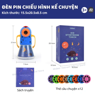 Đèn Pin Chiếu Hình Cổ Tích Mideer Kid Storybook Torch - Ánh Sáng 3D, Giá 379.000đ