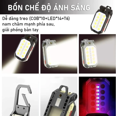 Đèn Pin COB Mini Siêu Sáng 598/599 – Đèn móc khóa đa năng, nam châm, chống nước, sạc USB, chỉ 134.714đ 6