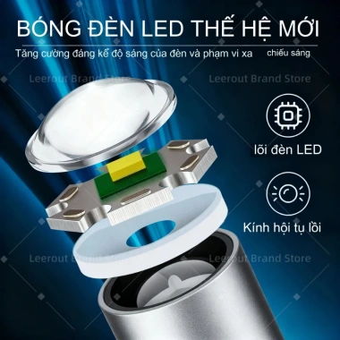 Đèn pin laser trắng LED đa năng nhập khẩu hợp kim nhôm sạc pin tiêu điểm kéo dài mini 129.999 VND 2
