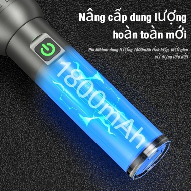 Đèn pin laser trắng LED đa năng nhập khẩu hợp kim nhôm sạc pin tiêu điểm kéo dài mini 129.999 VND 7