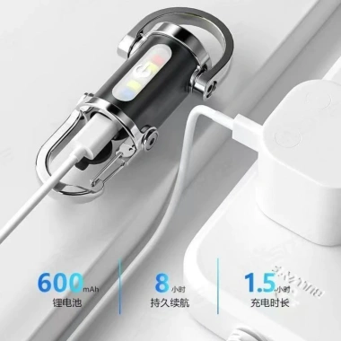 Đèn pin mini siêu sáng di động, móc khóa sạc lại, lý tưởng cho leo núi và du lịch ngoài trời - giá 29.800 5