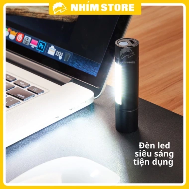 Đèn pin mini tích điện đa năng chiếu xa gần, LED bên ngang, giá chỉ 69.000₫ 6
