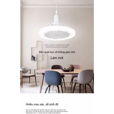 Đèn quạt E27 gió mạnh, đầu đa năng, điều khiển từ xa, LED tiết kiệm cho nhà bếp & phòng ngủ – 204.400₫ 2