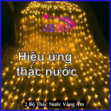 Đèn Rèm LED Trang Trí Hiệu Ứng Thác Đổ & Mưa Rơi, Nối Dài Đổi Màu Trắng Vàng Tím - 99.000