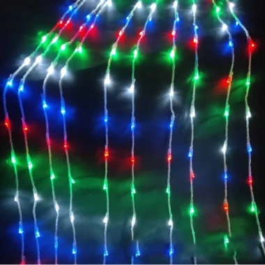 Đèn Rèm LED Trang Trí Hiệu Ứng Thác Đổ & Mưa Rơi, Nối Dài Đổi Màu Trắng Vàng Tím - 99.000