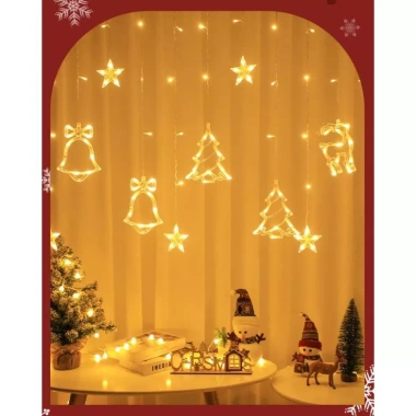 Đèn Rèm Noel đa màu, dây trang trí Giáng Sinh vàng - Giá ưu đãi 149.000₫