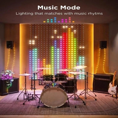 Đèn Rèm Thông Minh 400LED Bluetooth RGB Thay Đổi Âm Nhạc, Hiển Thị, Trang Trí Cửa Sổ Phòng Ngủ 5