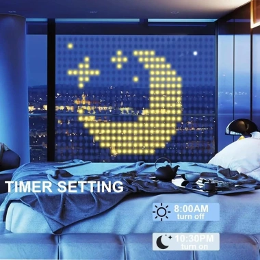 Đèn Rèm Thông Minh 400LED Bluetooth RGB Thay Đổi Âm Nhạc, Hiển Thị, Trang Trí Cửa Sổ Phòng Ngủ 7