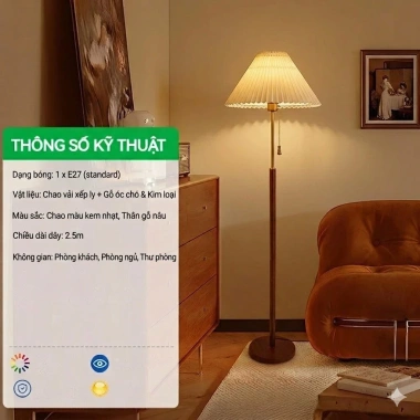 Đèn sàn Bắc Âu Retro cao, đèn cây đứng CM79 - Phòng khách, ngủ, giảm 20% 695.000₫ 11